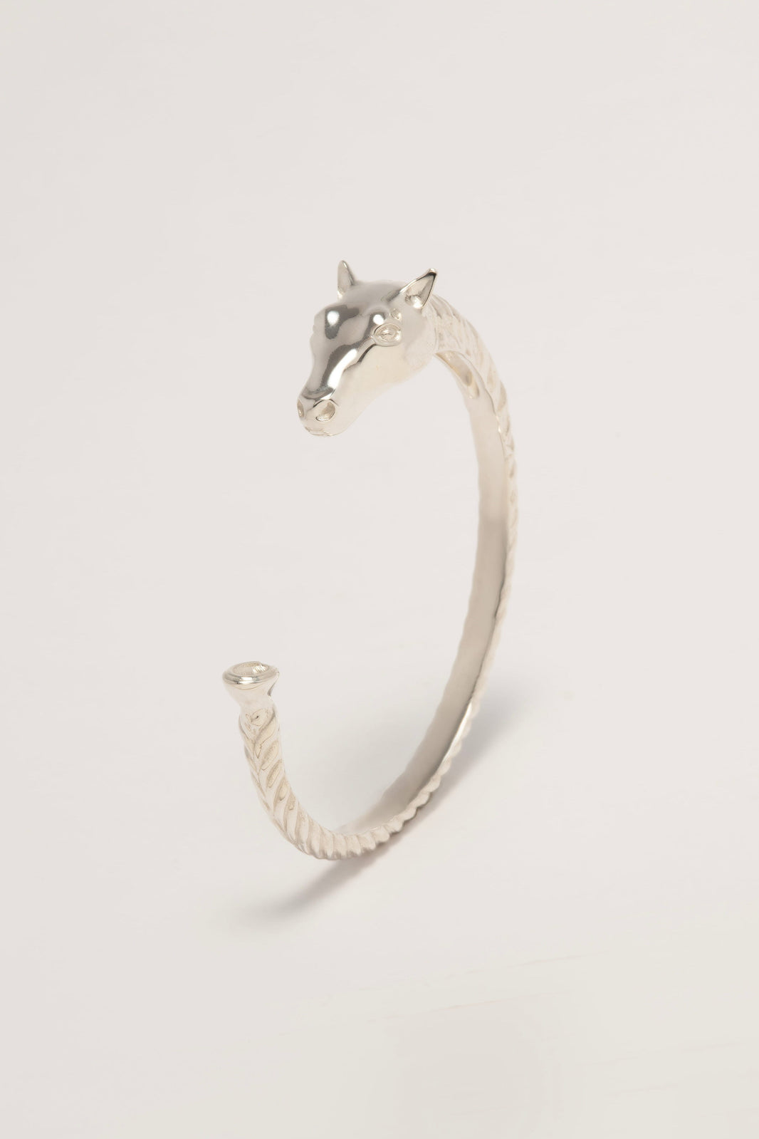 Sterling Silver Large Horse Bangle