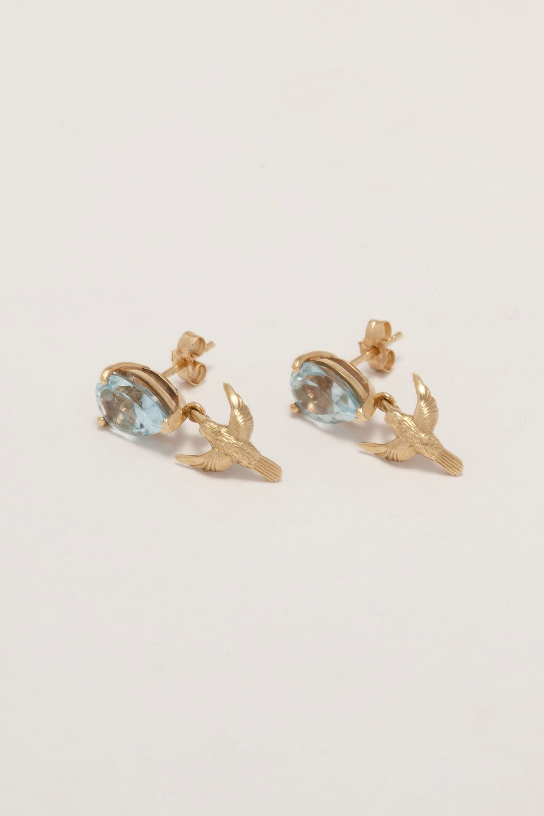 9kt Gold Single Drop Sunbird Earrings