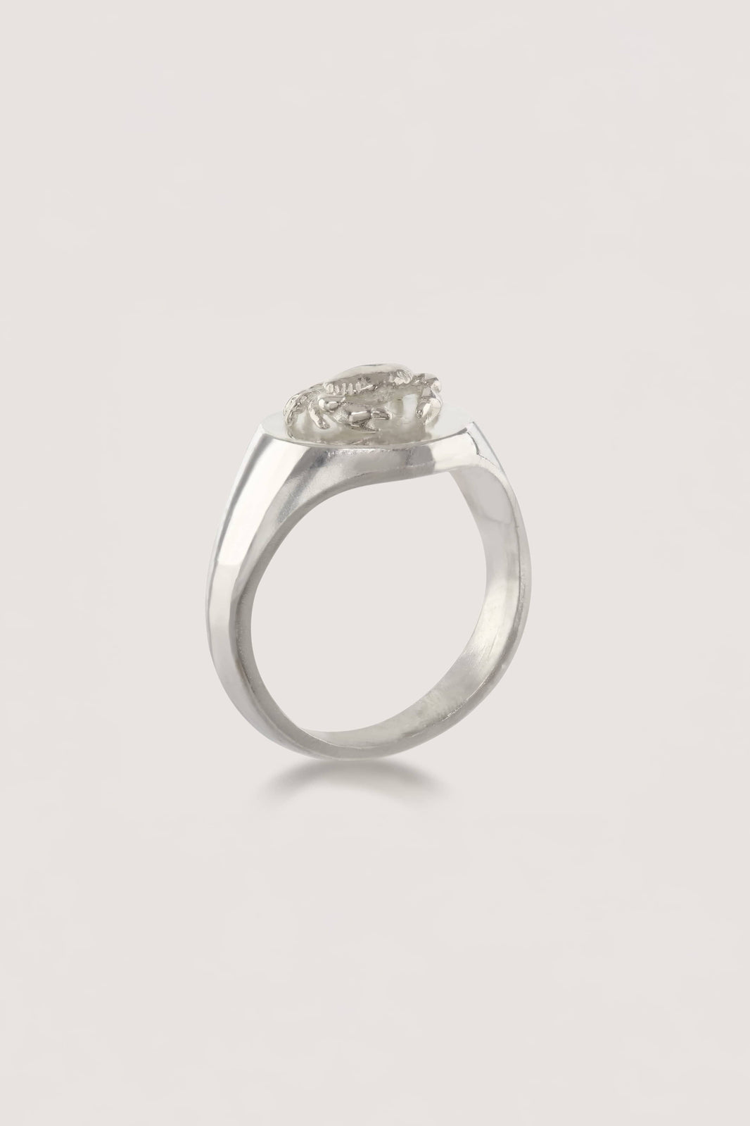 Sterling Silver Crab Signet Ring