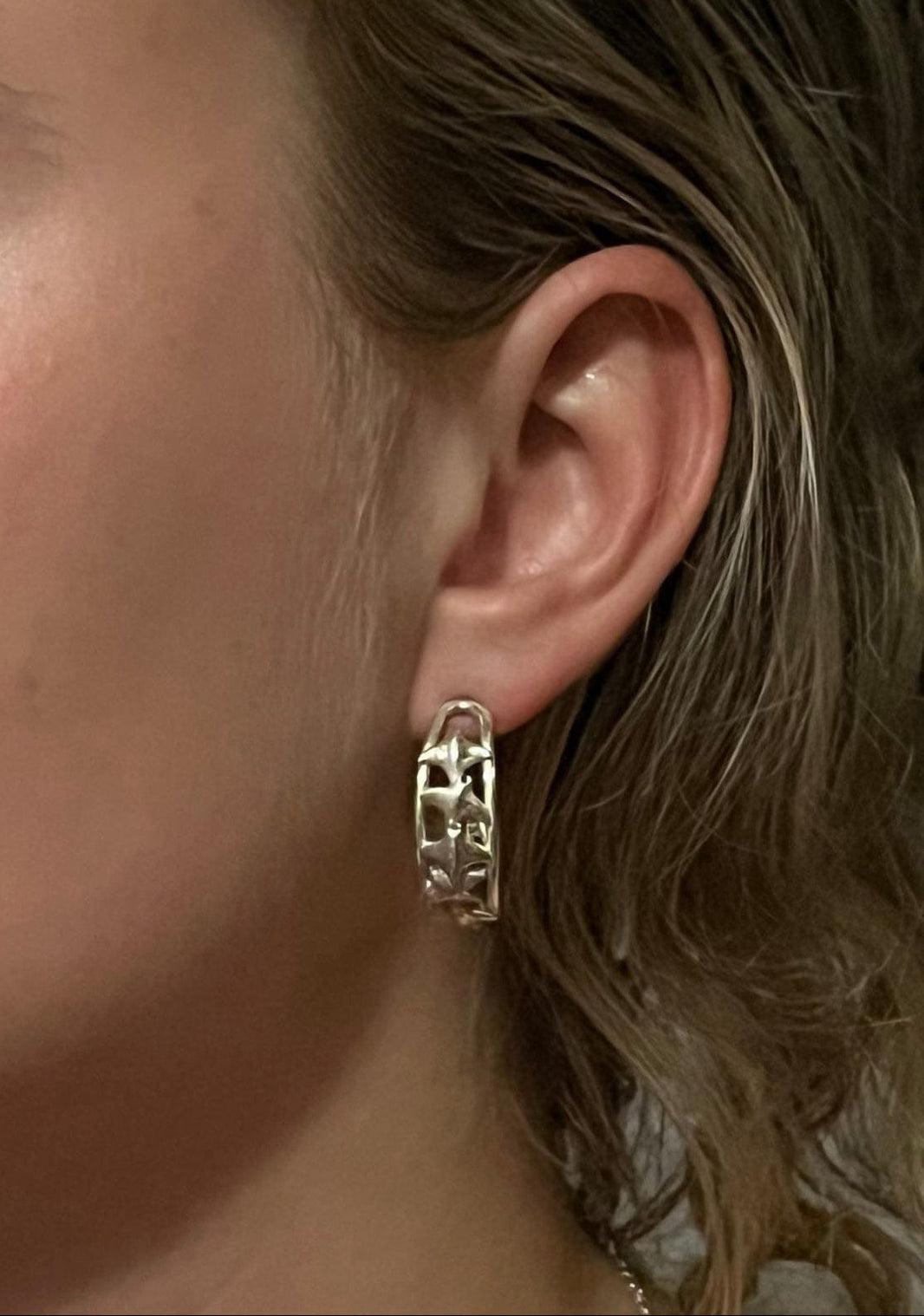 Sterling Silver Manta Migration Hoops