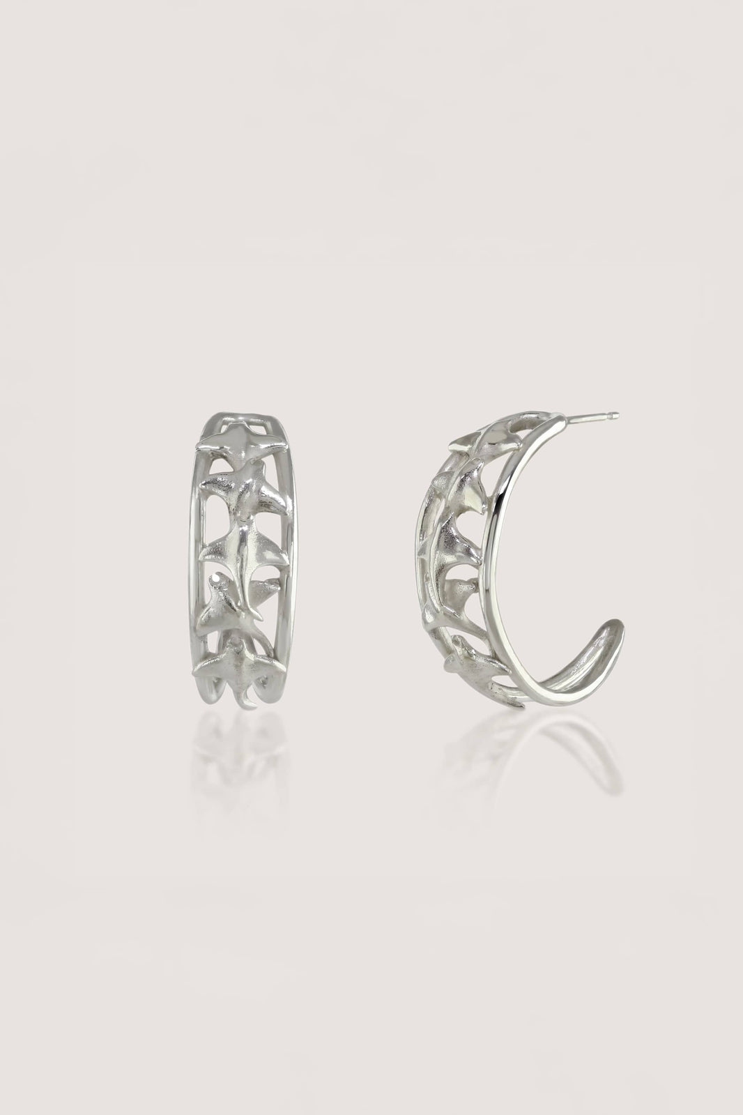 Sterling Silver Manta Migration Hoops
