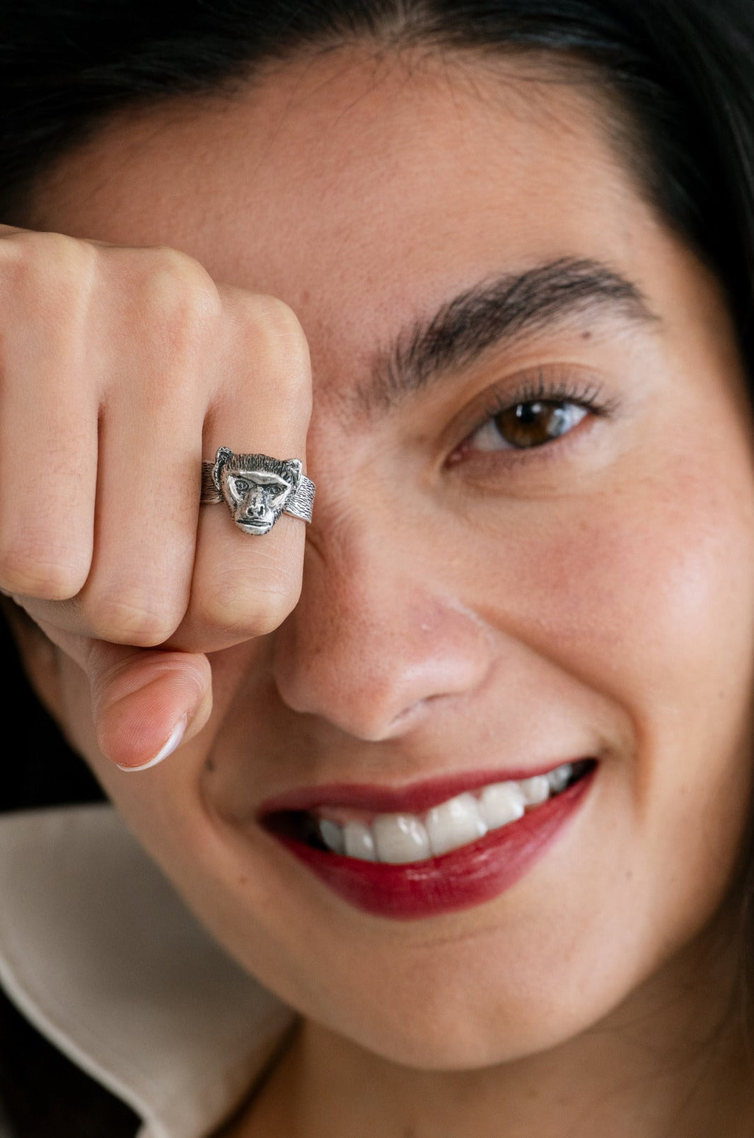 Sterling Silver Monkey Ring